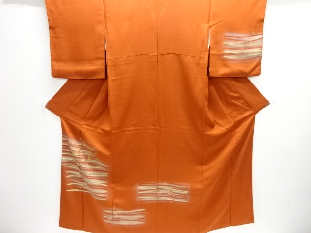 横段に箔散らし模様刺繍訪問着